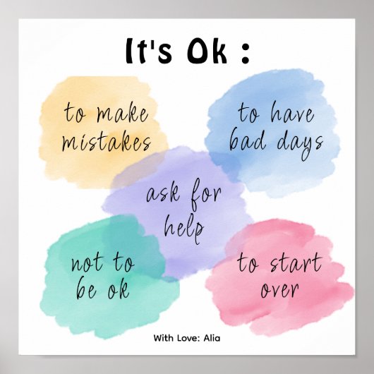 Kleurrijke wolken Motivatie School Poster (Voorkant)