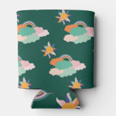 Kleurrijke wolken regenbogen naadloos patroon blikjeskoeler (Achterkant)