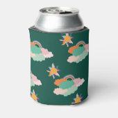 Kleurrijke wolken regenbogen naadloos patroon blikjeskoeler (Blikje Achterkant)