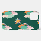 Kleurrijke wolken regenbogen naadloos patroon Case-Mate iPhone case (Achterkant (horizontaal))