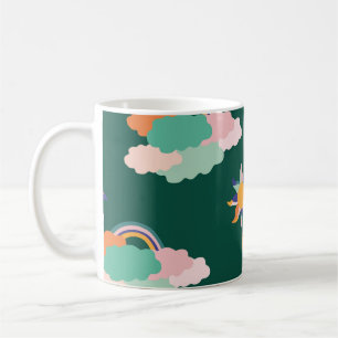 Kleurrijke wolken regenbogen naadloos patroon koffiemok