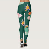 Kleurrijke wolken regenbogen naadloos patroon leggings (Achterkant)