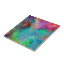 Kleurrijke wolken tegeltje