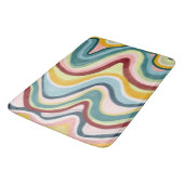 Kleurrijke wollen en vun golven stripes badmat (Gekanteld)