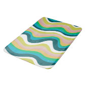 Kleurrijke wollen en vun golven stripes badmat (Gekanteld)
