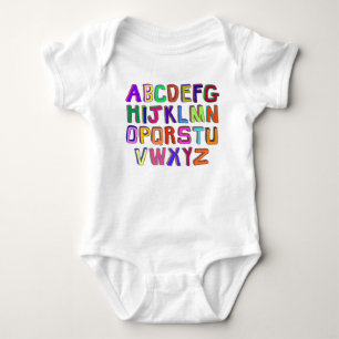 Kleurrijke Wonky alfabet letters Romper