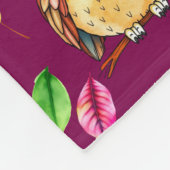 Kleurrijke Woodland Uilen en bladeren Waterverf Fleece Deken (Hoek)