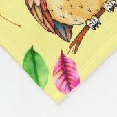 Kleurrijke Woodland Uilen en bladeren Waterverf Fleece Deken (Hoek)