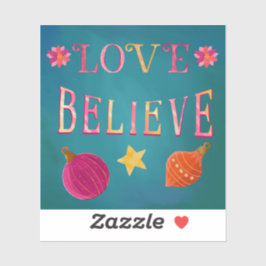 Kleurrijke woord kunst inspiratie liefde geloven sticker