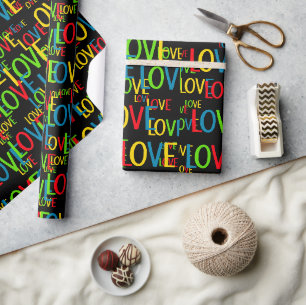 Kleurrijke Woorden Van Liefde Cadeaupapier