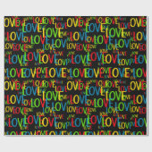 Kleurrijke woorden van liefde cadeaupapier (Vlak)
