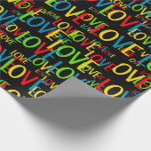Kleurrijke woorden van liefde cadeaupapier (Hoek)