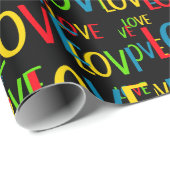 Kleurrijke woorden van liefde cadeaupapier (Rol Hoek)