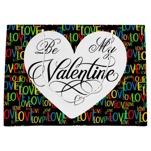 Kleurrijke woorden van liefde groot cadeauzakje (Voorkant)