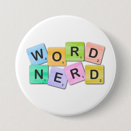 Kleurrijke Woordnerd Ronde Button 7,6 Cm (Voorkant)