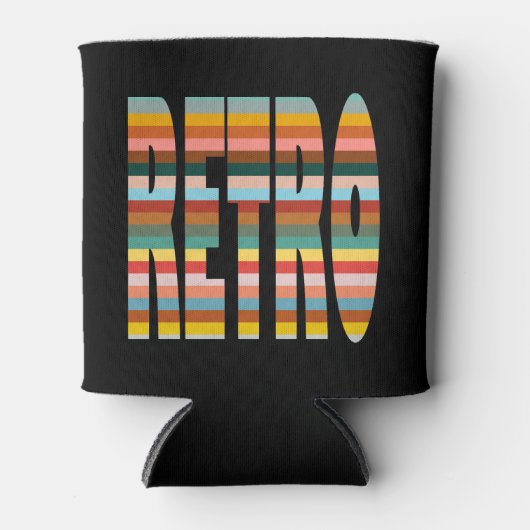 Kleurrijke Word Stripes van Retro Blikjeskoeler (Voorkant)