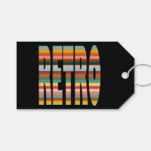 Kleurrijke Word Stripes van Retro Cadeaulabel (Voorkant (Horizontaal))