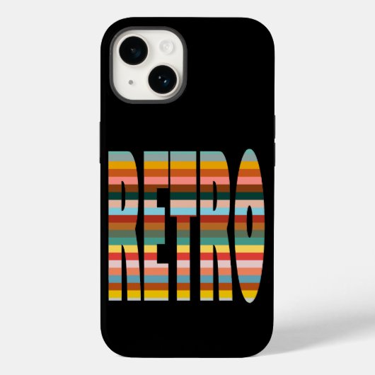 Kleurrijke Word Stripes van Retro Case-Mate iPhone Case (Achterkant)
