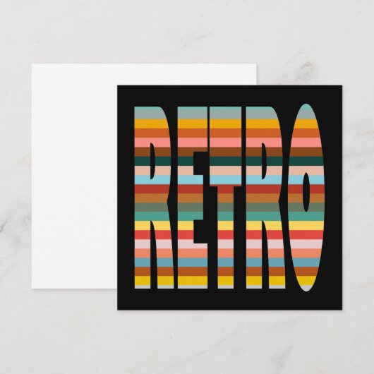 Kleurrijke Word Stripes van Retro Feestdagenkaart (Voorkant / Achterkant)