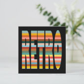 Kleurrijke Word Stripes van Retro Feestdagenkaart (Staand voorkant)