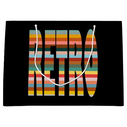 Kleurrijke Word Stripes van Retro Groot Cadeauzakje (Voorkant)