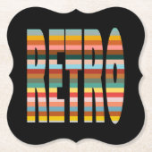 Kleurrijke Word Stripes van Retro Kartonnen Onderzetters (Voorkant)