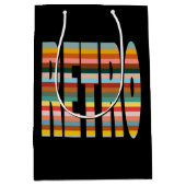 Kleurrijke Word Stripes van Retro Medium Cadeauzakje (Voorkant)