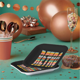 Kleurrijke Word Stripes van Retro Papieren Bordje