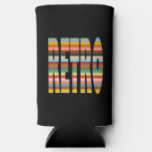 Kleurrijke Word Stripes van Retro Seltzer Blikjeskoeler (Voorkant)