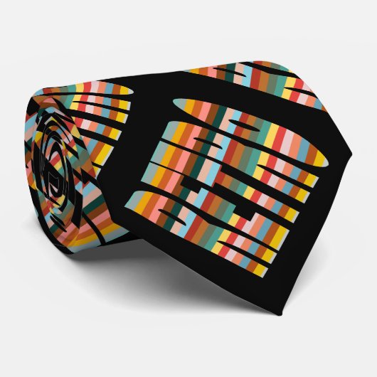 Kleurrijke Word Stripes van Retro Stropdas (Opgerold)