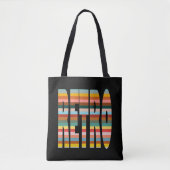 Kleurrijke Word Stripes van Retro Tote Bag (Voorkant)