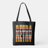 Kleurrijke Word Stripes van Retro Tote Bag (Achterkant)