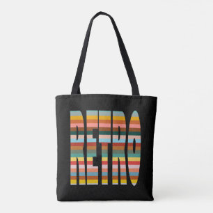 Kleurrijke Word Stripes van Retro Tote Bag