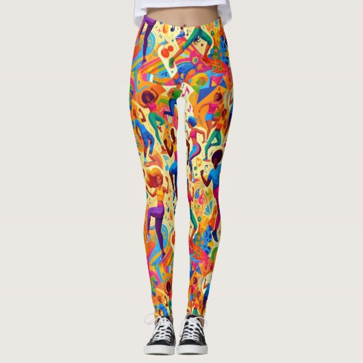 Kleurrijke workout leggings (Voorkant)