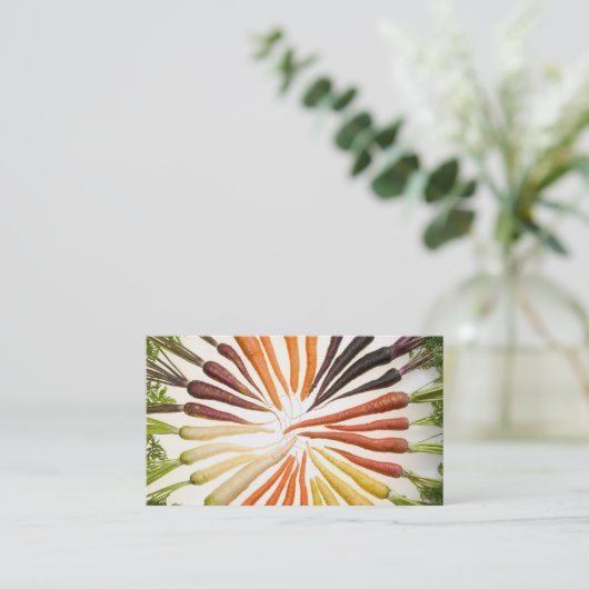 kleurrijke wortelen visitekaartje (Staand voorkant)