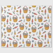 Kleurrijke Wortels Bloemen Lente Patroon Pasen Cadeaupapier (Vlak)