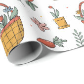 Kleurrijke Wortels Bloemen Lente Patroon Pasen Cadeaupapier (Rol Hoek)