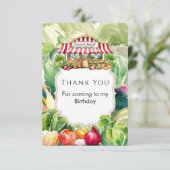 Kleurrijke Wortels Boerenmarkt Verjaardag Bedankkaart (Staand voorkant)