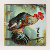 Kleurrijke Wyandotte Rooster Legpuzzel (Horizontaal)