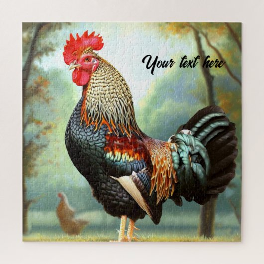 Kleurrijke Wyandotte Rooster Legpuzzel (Verticaal)