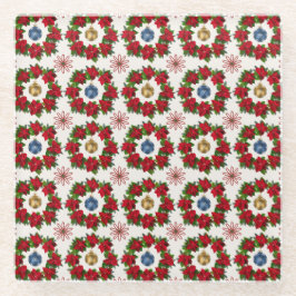 Kleurrijke Xmas Floral Onderzetter Glazen Onderzetter