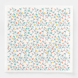 Kleurrijke Xmas Lights Patroon Feestelijke Kerstmi Servet