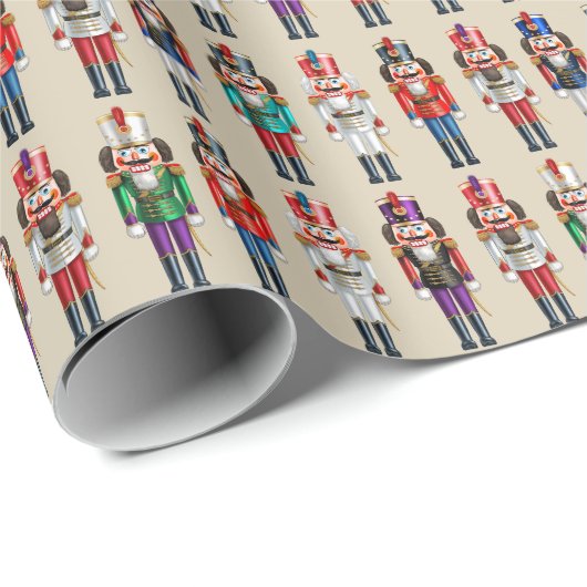 Kleurrijke Xmas Nutcrackers Cadeaupapier (Rol Hoek)
