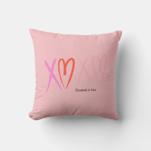 Kleurrijke "XOXO" Hartjes Valentijnsdag Kussen