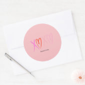 Kleurrijke "XOXO" Hearts Valentijnsdag Ronde Sticker (Envelop)
