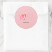 Kleurrijke "XOXO" Hearts Valentijnsdag Ronde Sticker (Tas)