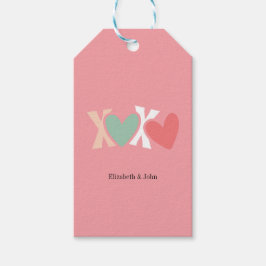 Kleurrijke "XOXO"-Valentijnsdag Cadeaulabel