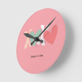 Kleurrijke "XOXO"-Valentijnsdag Ronde Klok (Hoek)