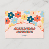 Kleurrijke Y2K Bloem Handgemaakte Kleding Visitekaartje (Voorkant)