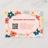 Kleurrijke Y2K Bloem Handgemaakte Kleding Visitekaartje (Achterkant)